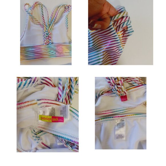 Penelope Mack 2 Pairs 2-Pieces Swimsuit Girls Size 6-7 Multicolor Beach - Picture 3 of 5